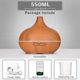 Aromatherapy Essential Oil Diffuser, 550ml, with 7 Color LED Light