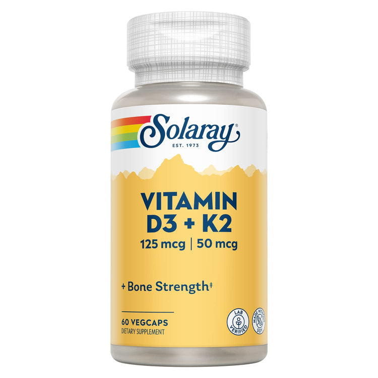 Solaray, Vitamin D3+K2, 60 vegcaps