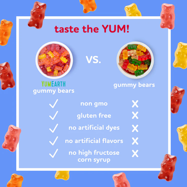 YumEarth, Assorted Flavor Gummy Bears, 10 packs