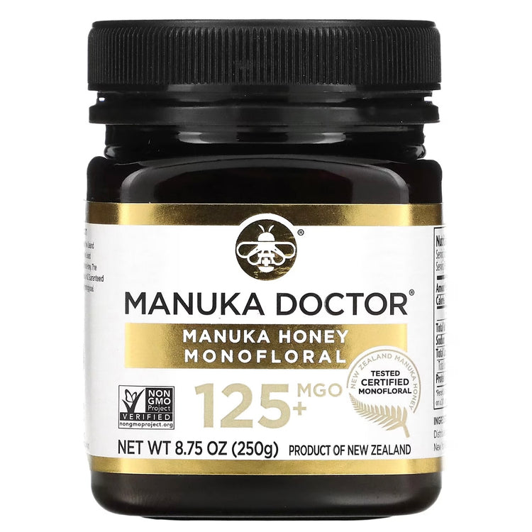 MANUKA DOCTOR  MGO 125+ Monofloral, 100% Pure New Zealand Honey. Certified. Guaranteed. 250g