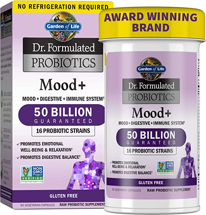 Garden of Life, Dr. Formulated Probiotics Mood+, 60 Veggie Caps