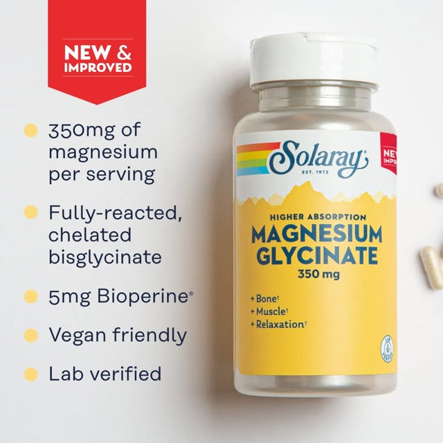 Solaray, Magnesium Glycinate, high absorption, 120 VegCaps